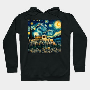 Acropolis Starry Night - Beautiful Iconic Places Hoodie